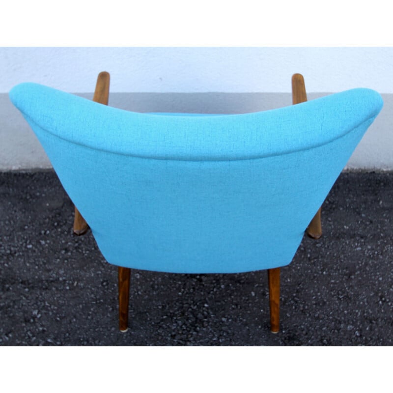 Vintage Wood armchair in light blue