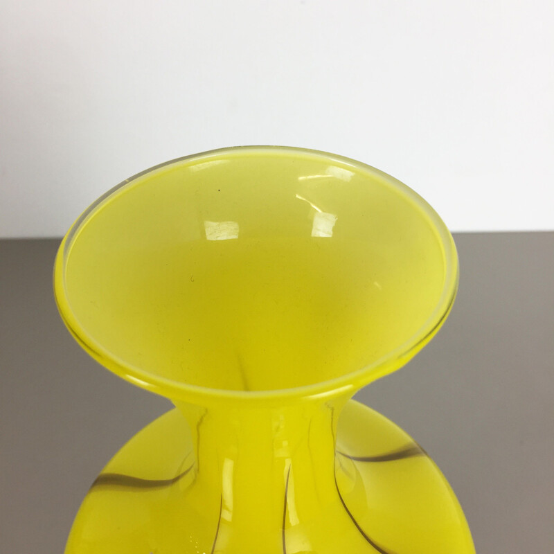 Vintage Italian yellow vase by Opaline Florence