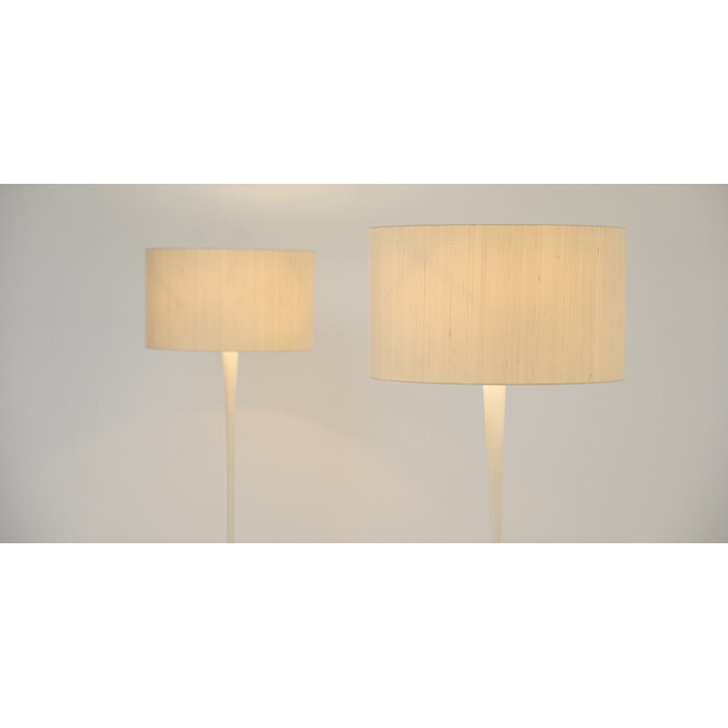 Pair of vintage white floor lamps by Leuchten