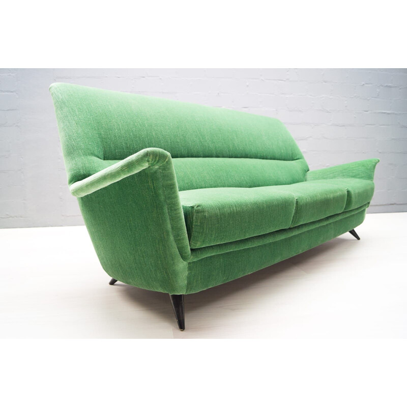 Vintage Italian green 3-seater sofa