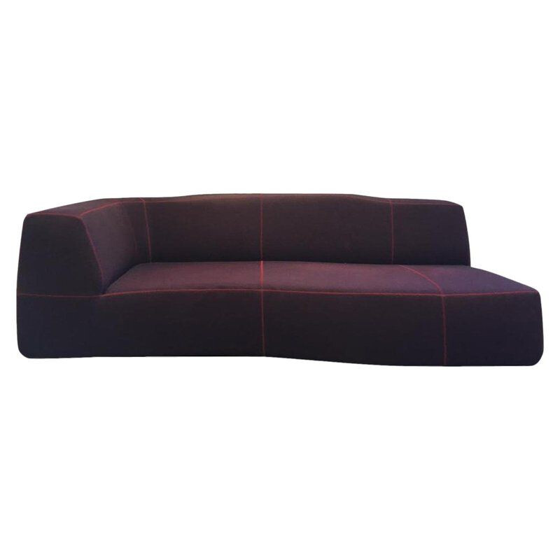 Vintage B&B italia sofa Model Bend by Patricia Urquiola in purple fabric