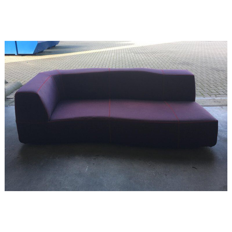 Vintage B&B italia sofa Model Bend by Patricia Urquiola in purple fabric