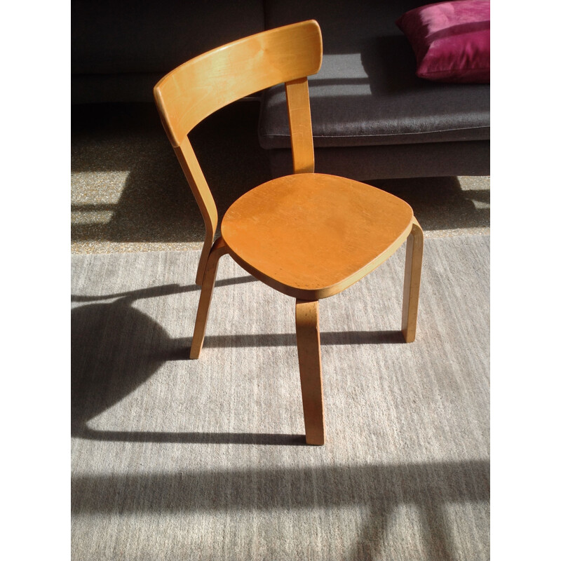 Chair 69 in bentwood and pinewood, Alvar AALTO, Artek edition - 1937