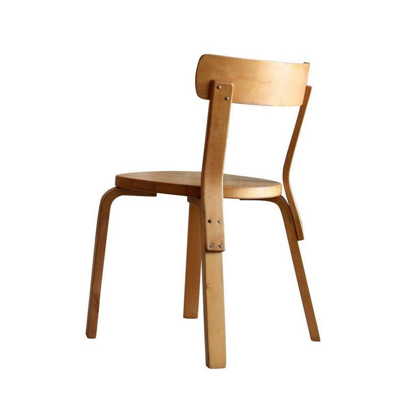 Chair 69 in bentwood and pinewood, Alvar AALTO, Artek edition - 1937