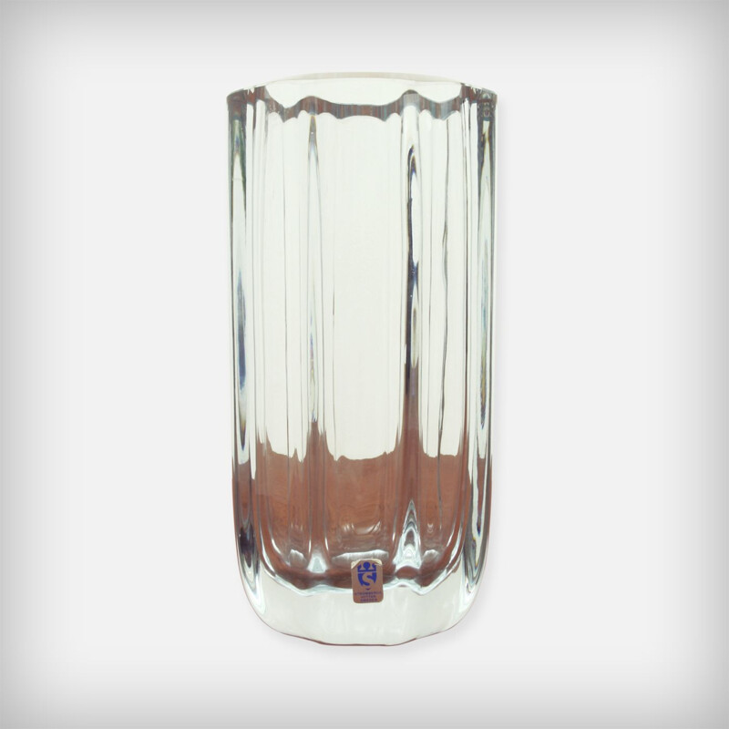 Vintage Swedish vase in crystal glass by Asta Stromberg for Strömbergshyttan