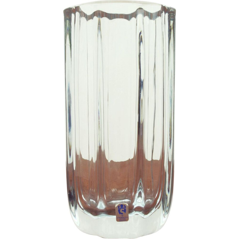 Vintage Swedish vase in crystal glass by Asta Stromberg for Strömbergshyttan