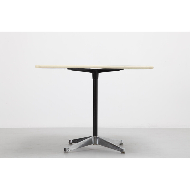 Vintage Herman Miller white table in aluminium and formica 1970