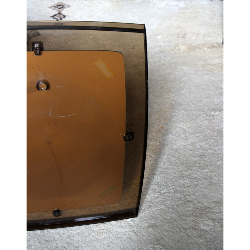 Vintage French mirror in smoked plexiglas
