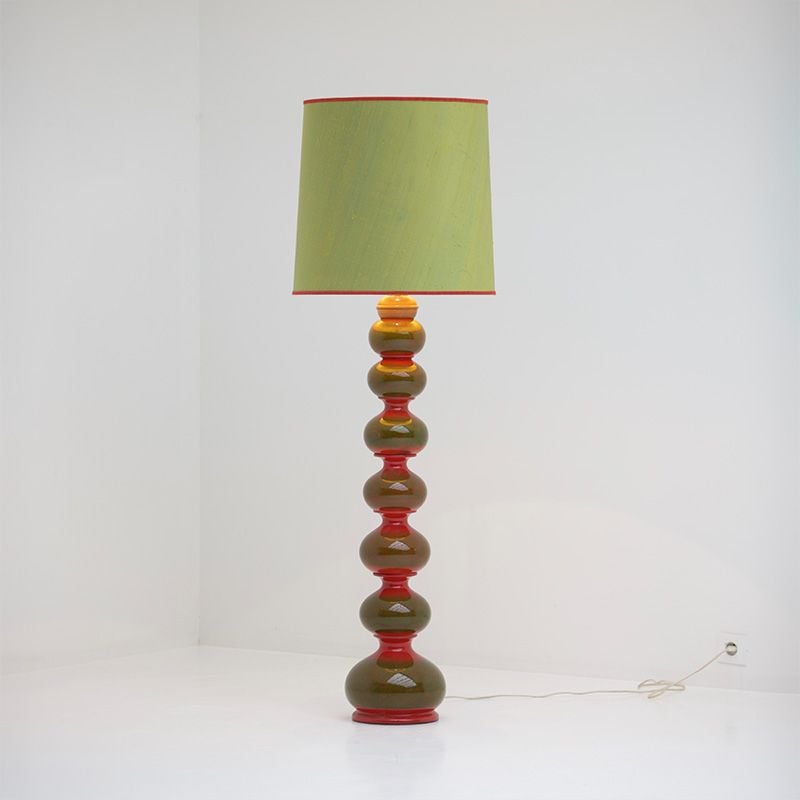 Green Floor Lamp In Ceramic By Kaiser, Ceramic Floor Lamp Base