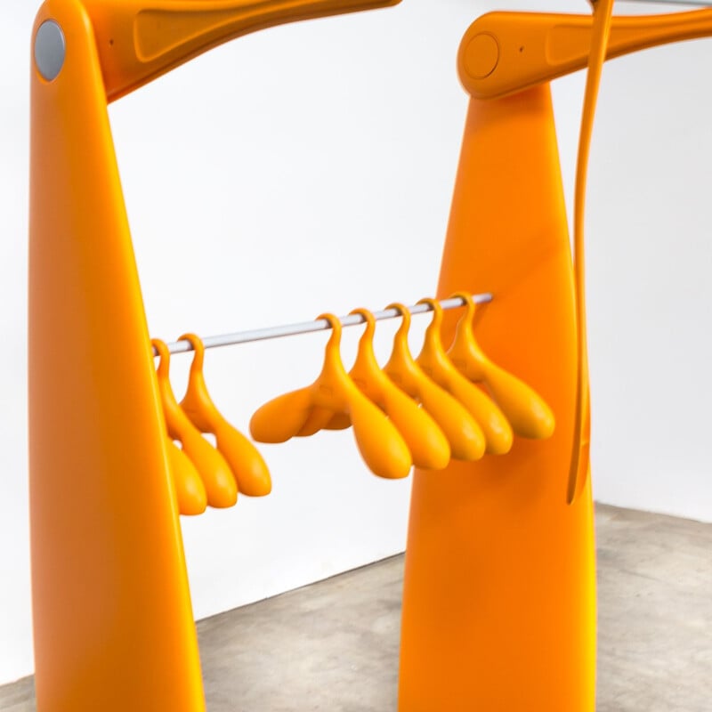 Vintage italian coat-rack for Servetto in orange plastic