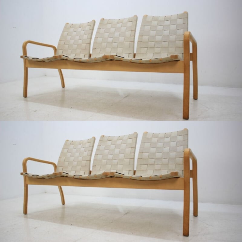 Pair of vintage Swedish 3-seater sofas