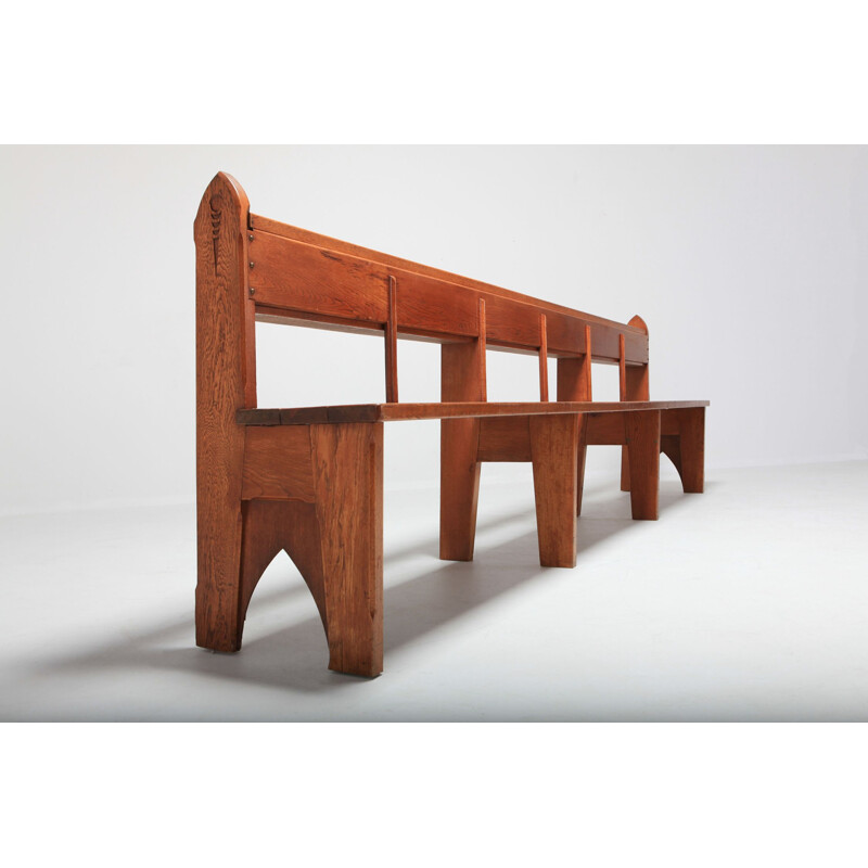 Vintage solid oakwood bench 1935