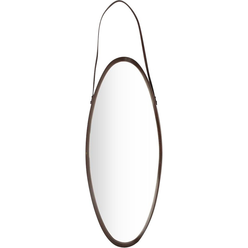 Italian mirror with teak frame