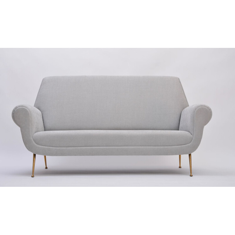 Vintage sofa grey by Gigi Radice for Minotti, Italian, 1950s