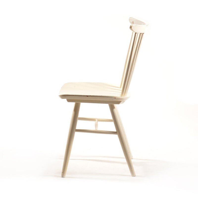 Vintage white chair for TON in wood 1960