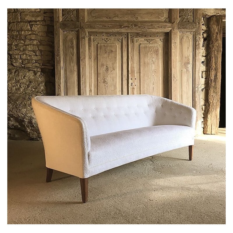 Vintage white sofa by Ludvig Pontoppidan