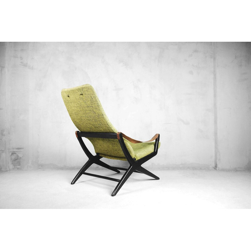 Vintage Joker armchair for IKEA in wood and green fabric 1950