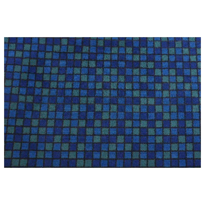 Vintage danish rug for Unikaeteppe in blue fabric 1960