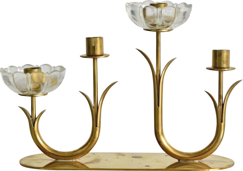 Pair of Swedish brass candlesticks from the 1960s
