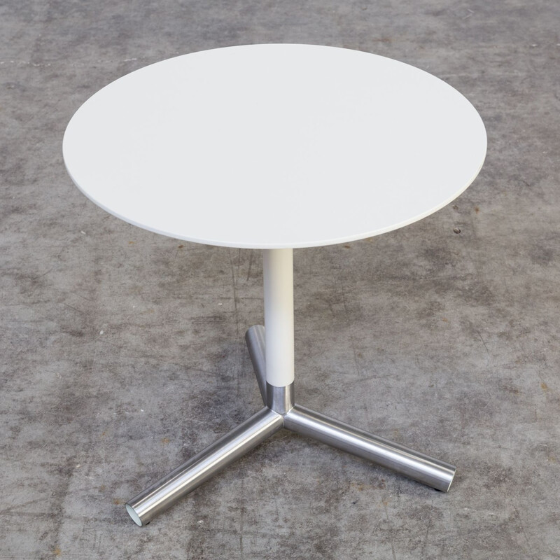 Vintage side table in white metal