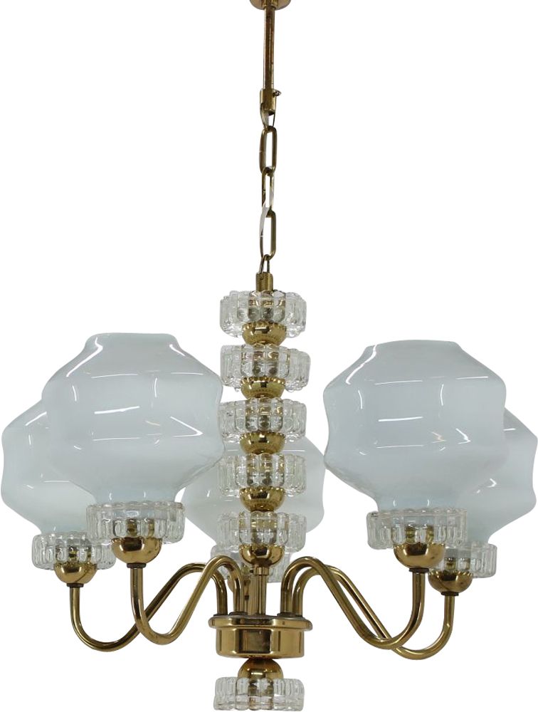 Vintage Chandelier And One Wall Lamp, Vintage Chandelier Wall Lights