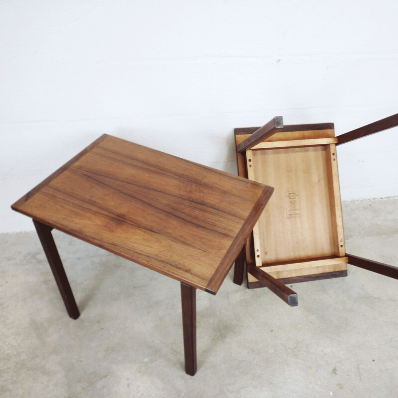 Pair of vintage scandinavian side tables in rosewood 1960