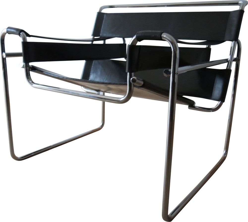 Vintage Wassily B3 Leather And Chrome Chair By Marcel Breuer For Knoll Design Market