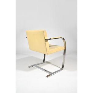 Vintage chair for Knoll in beige leather and metal 1930