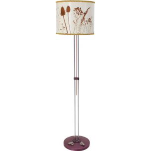 Vintage floor lamp in white fabric and steel for Ligdokov, Czechoslovakia 1970