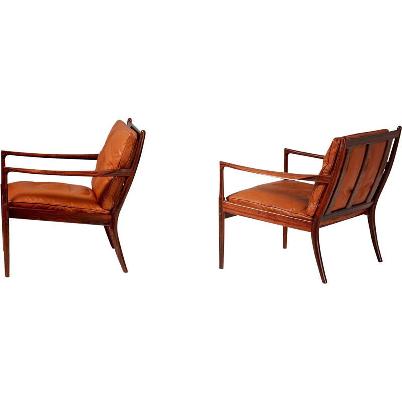 2 vintage rosewood armchairs by Ib Kofod-Larsen,1958