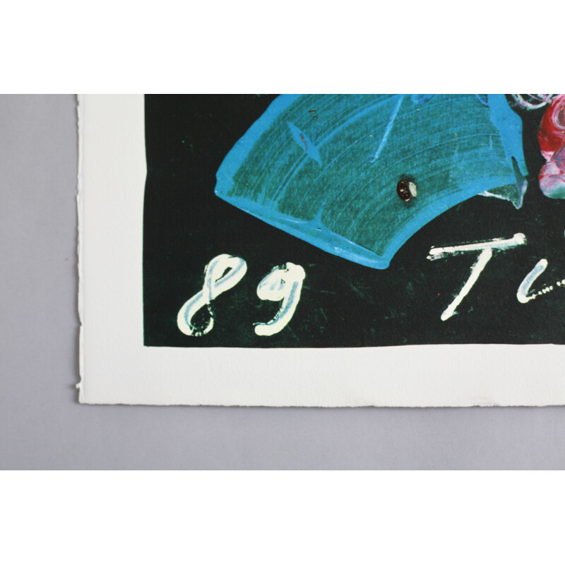 Vintage silkscreen of Tinguely Jean soris 1989