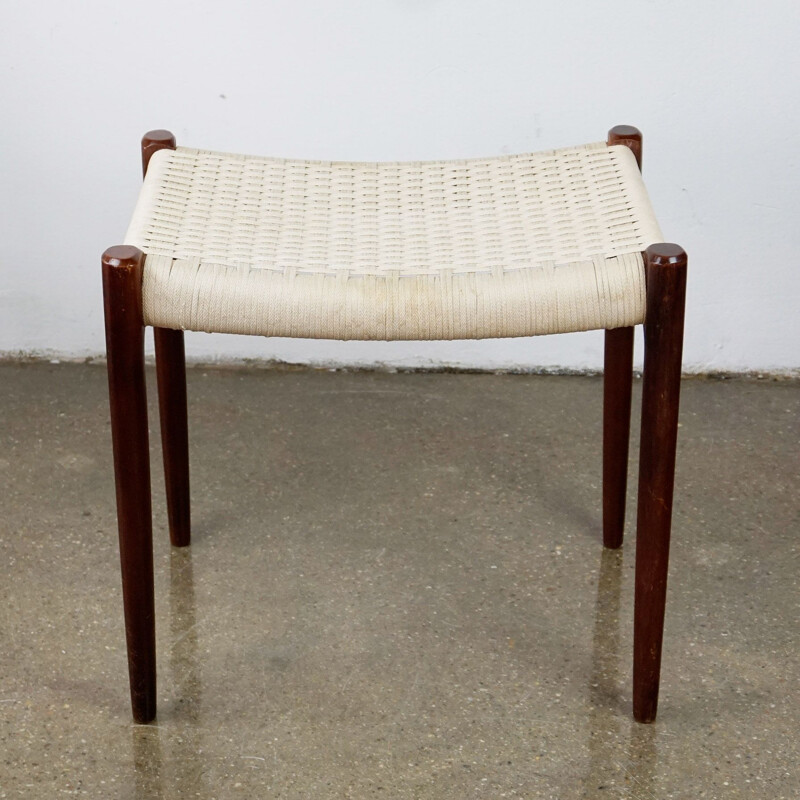 Vintage stool in rosewood model 80A by N. O. Möller Scandinavian 1960s