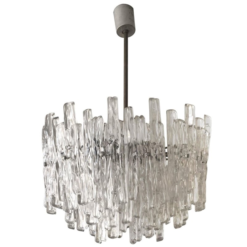 Three-tiered hanging lamp in lucite and metal - 1960s