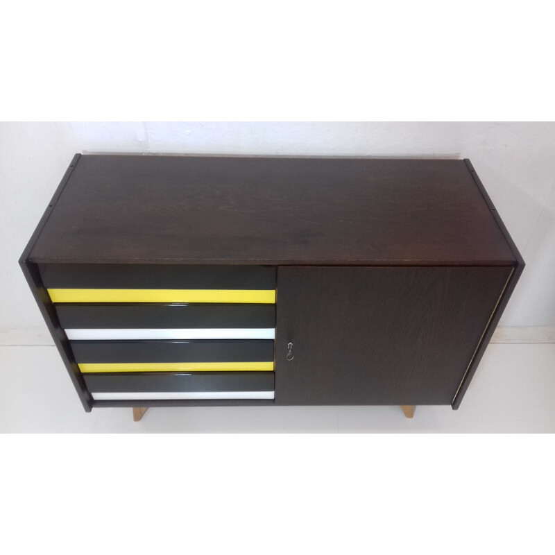 Vintage chest of drawers for Interier Praha in oak and plastic 1960s