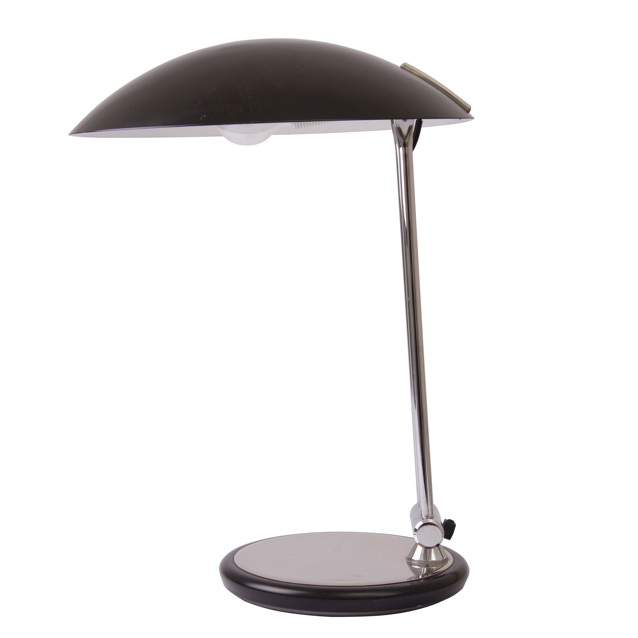 Vintage Desk Lamp Black Chrome Canopy Germany 1960s Design Market
