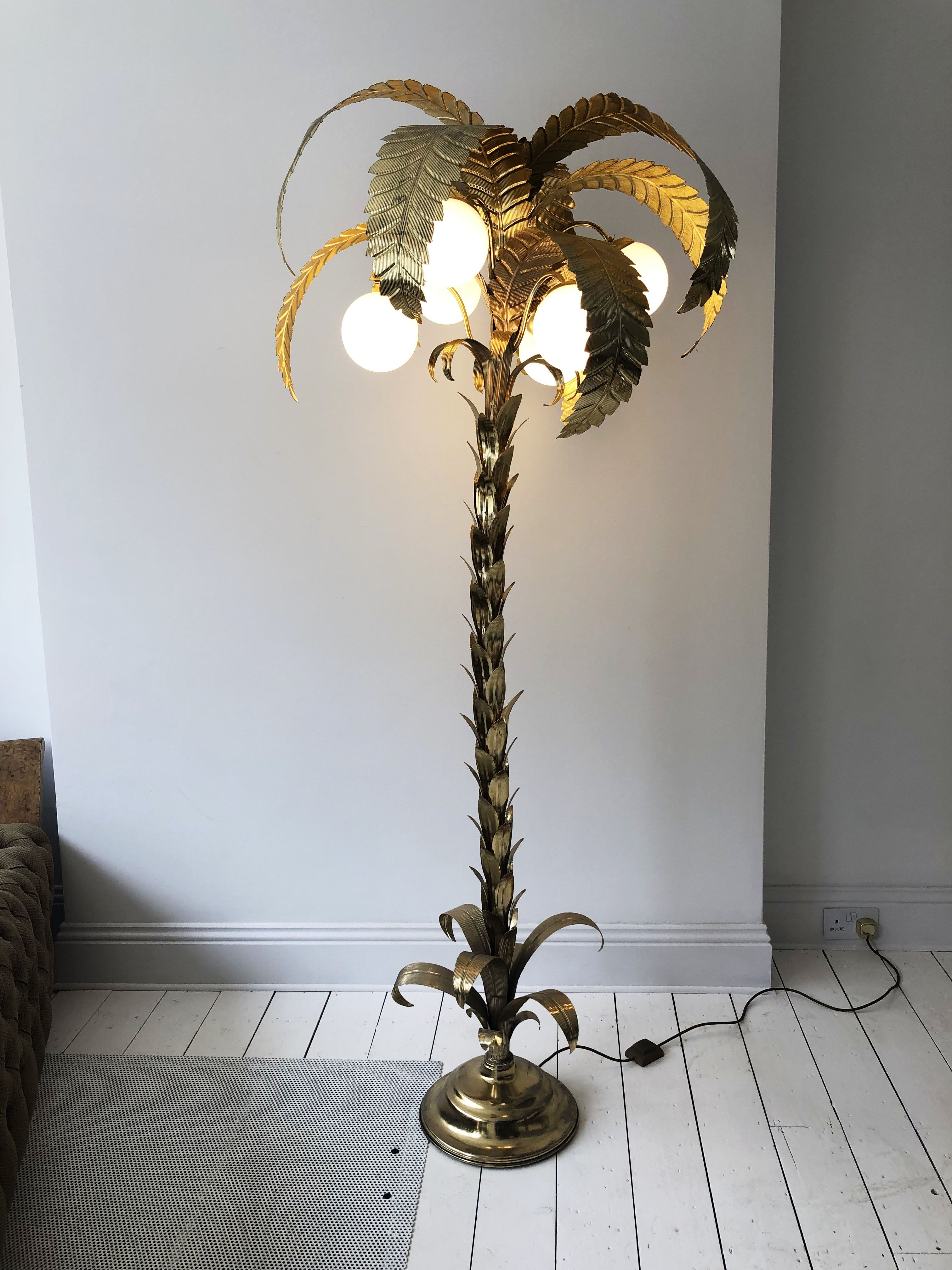 Vintage Floor Lamp Palm Tree in Brass 1970s - Design Market