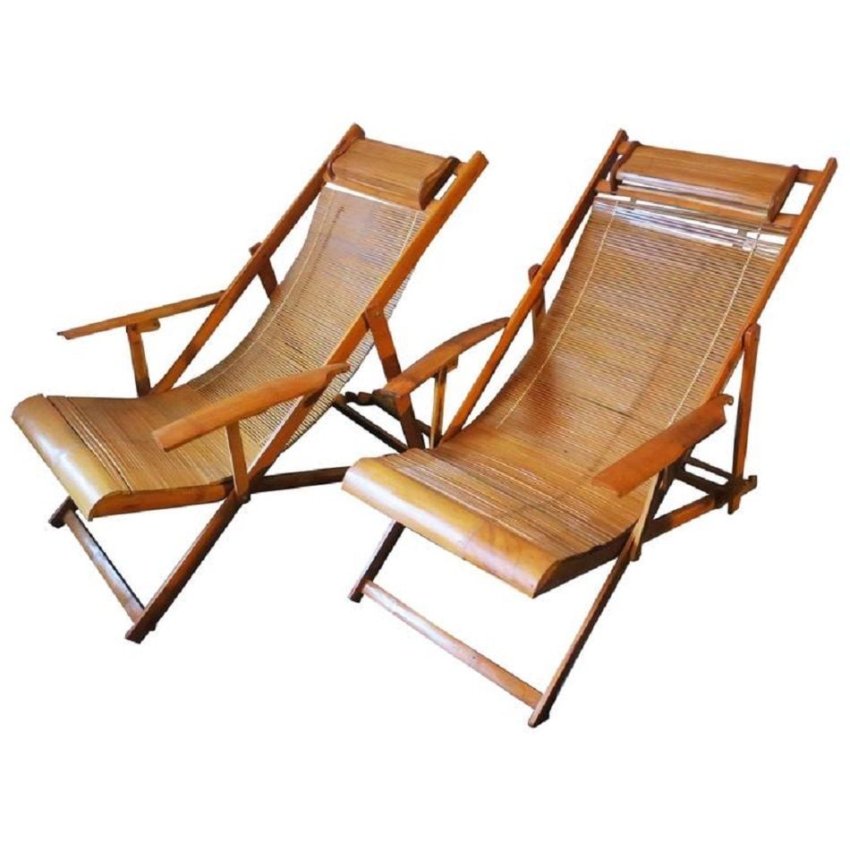Vintage Pair Of Japanese Bamboo Lounge Chairs 1950s Design Market