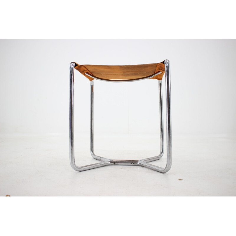 Vintage chromed stool by Marcel Breuer for Thonet B8, 1930s