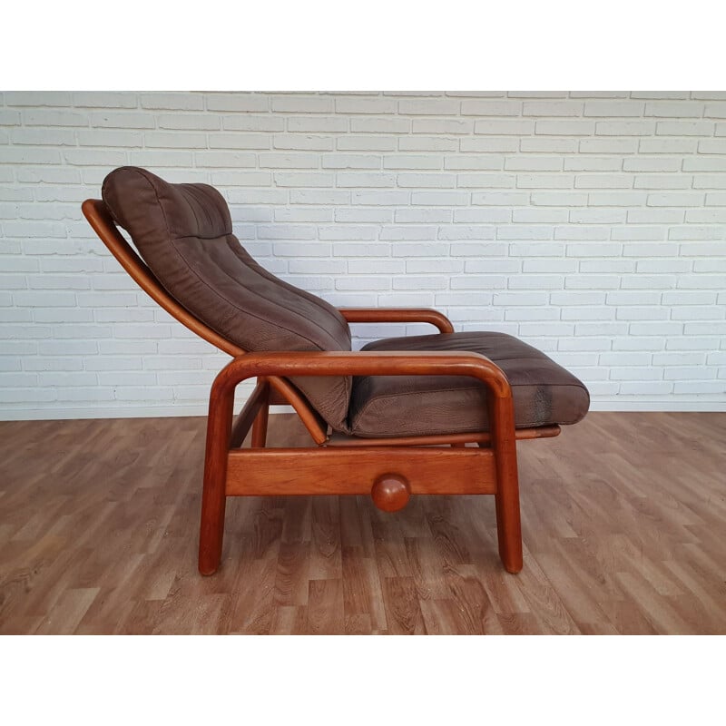 Vintage Danish adjustable lounge chair by HS Design 1980