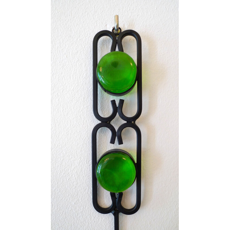 Vintage Green Glass Wall Mounted Candlestick by Erik Höglund for Boda, Sweden, 1960s 