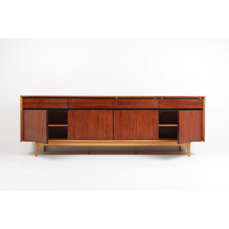Vintage credenza in rosewood and walnut  by De Coene, 1970s