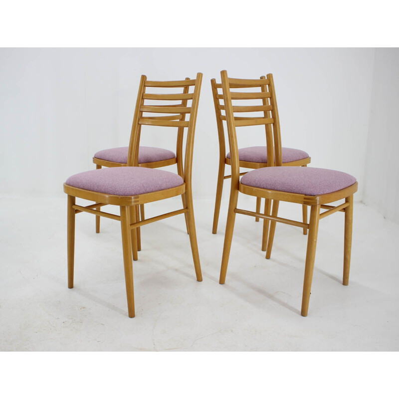 Set of 4 vintage dining chairs by Interier Praha, Czechoslovakia, 1970 
