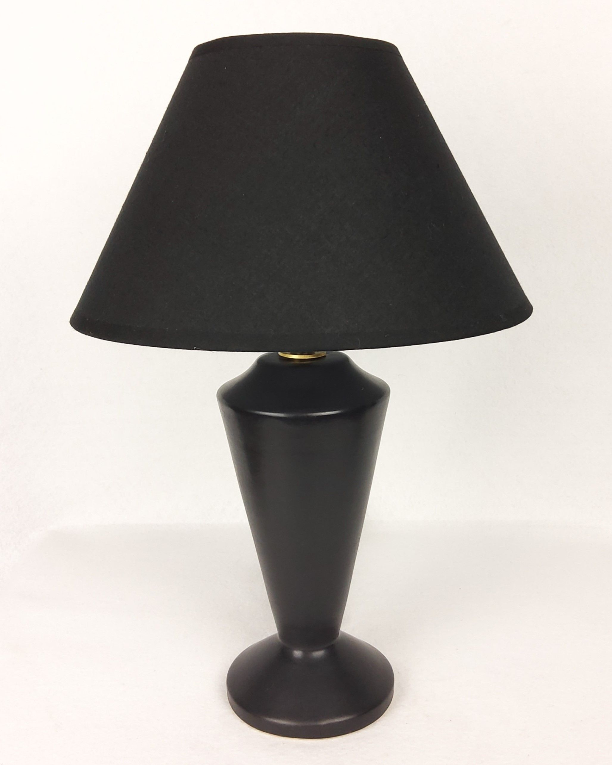 Vintage Black Ceramic Lamp 1950s, Vintage Black Ceramic Table Lamps
