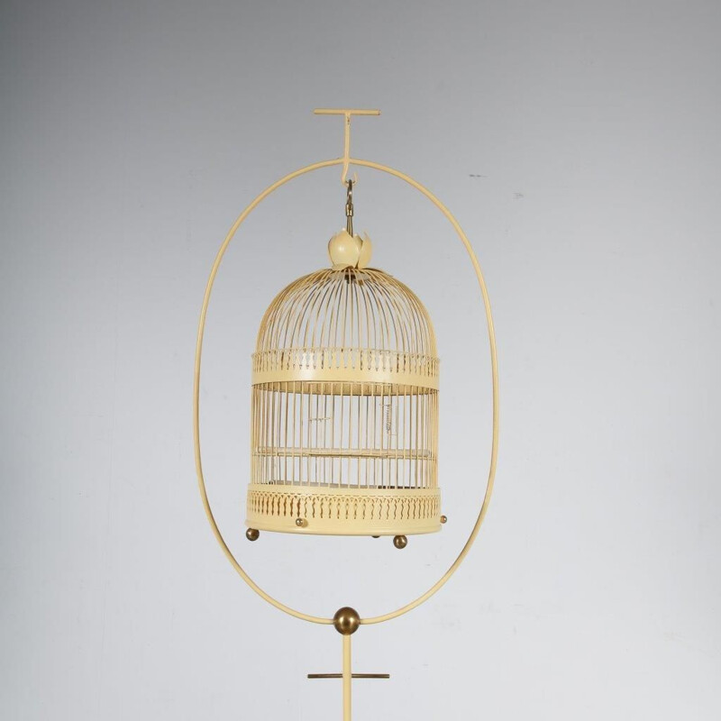 Unique Metal Bird Cage on Stand 1950