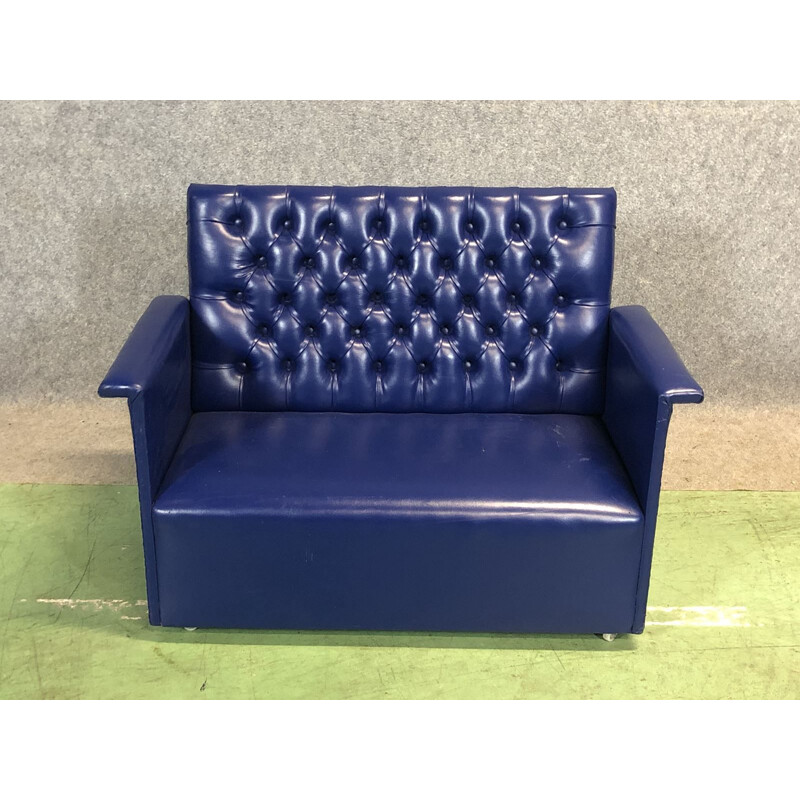 Vintage Chesterfield sofa for children in leather