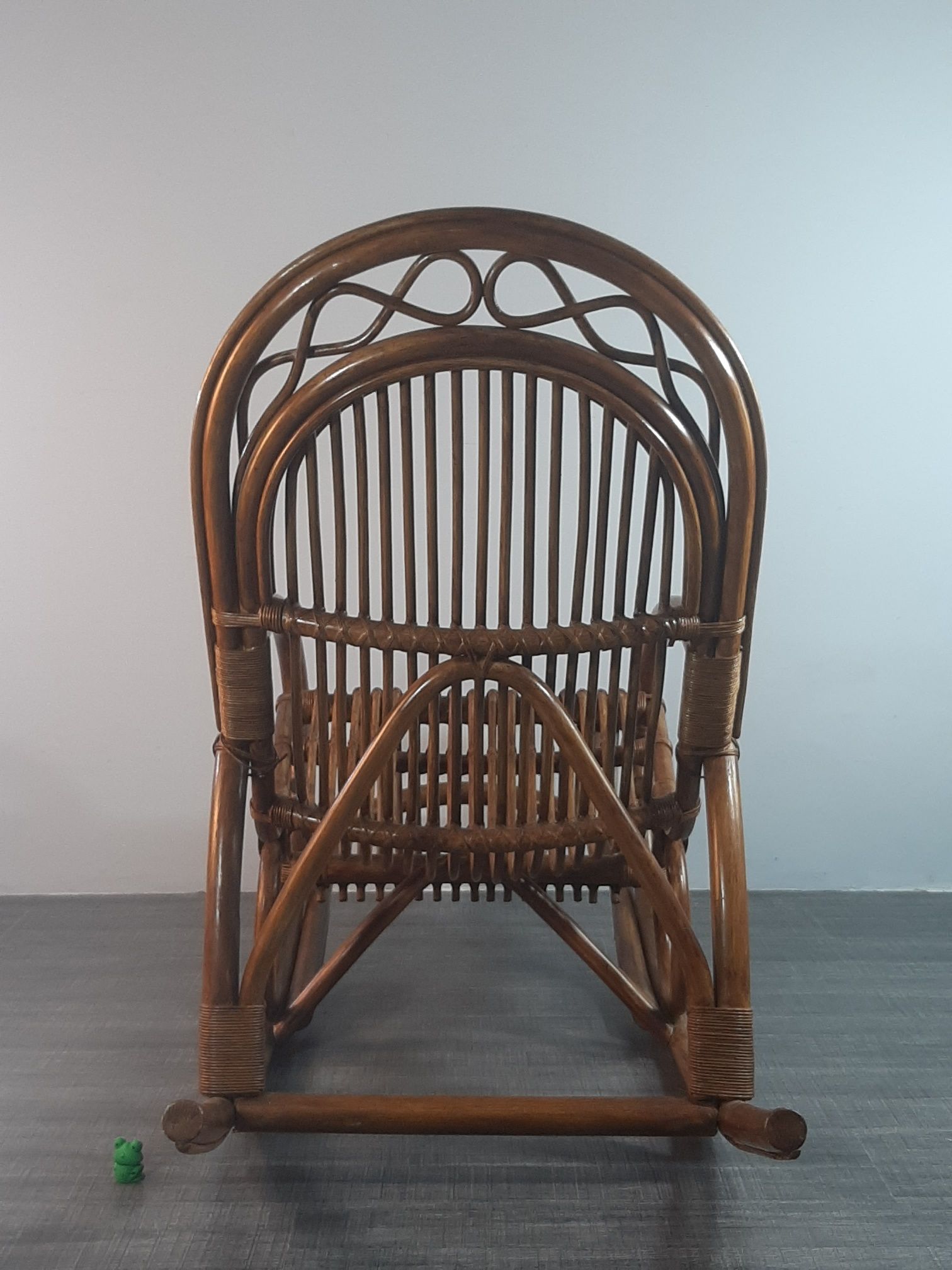 Vintage bamboo and folded wood rocking chair, Germany ...