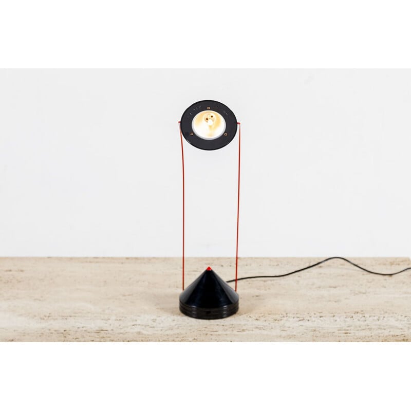 Vintage Italian red and black Memphis-style table lamp 