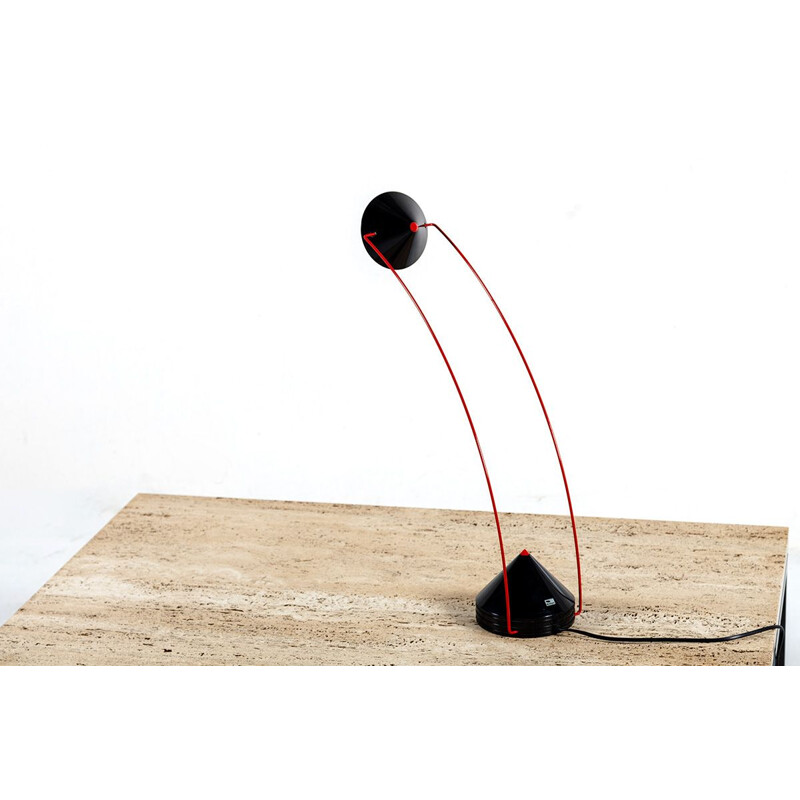 Vintage Italian red and black Memphis-style table lamp 