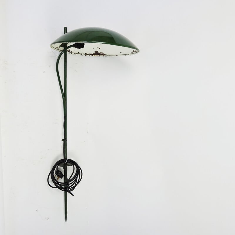 Vintage green dome shaped outdoor lawn light, 1970s