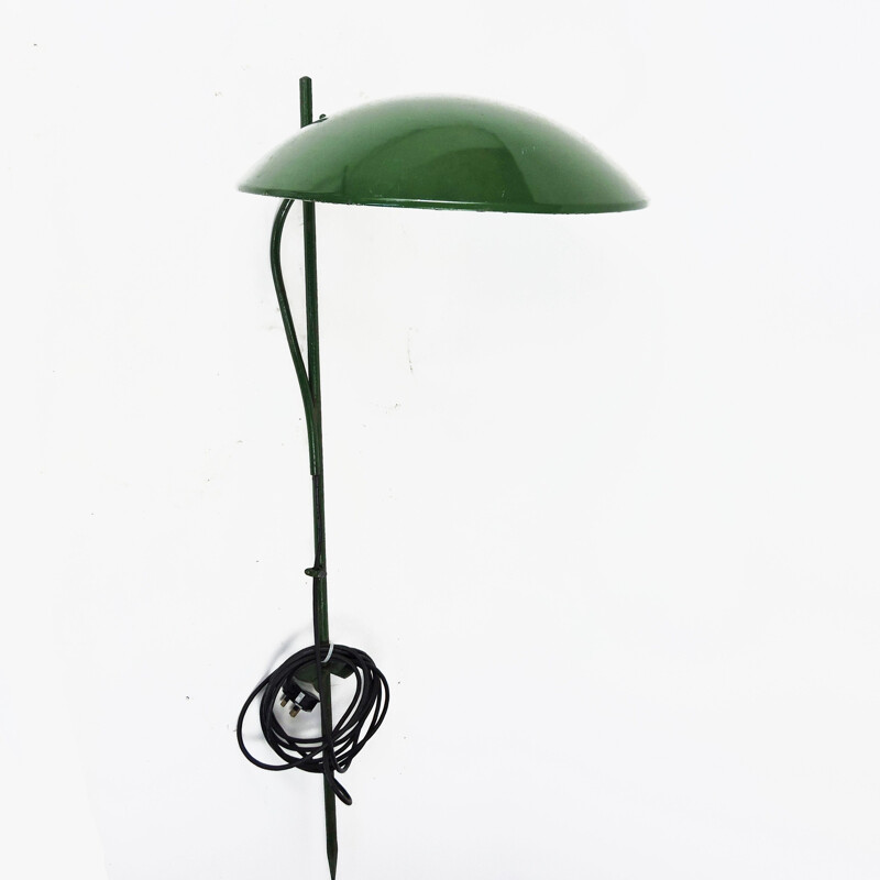 Vintage green dome shaped outdoor lawn light, 1970s